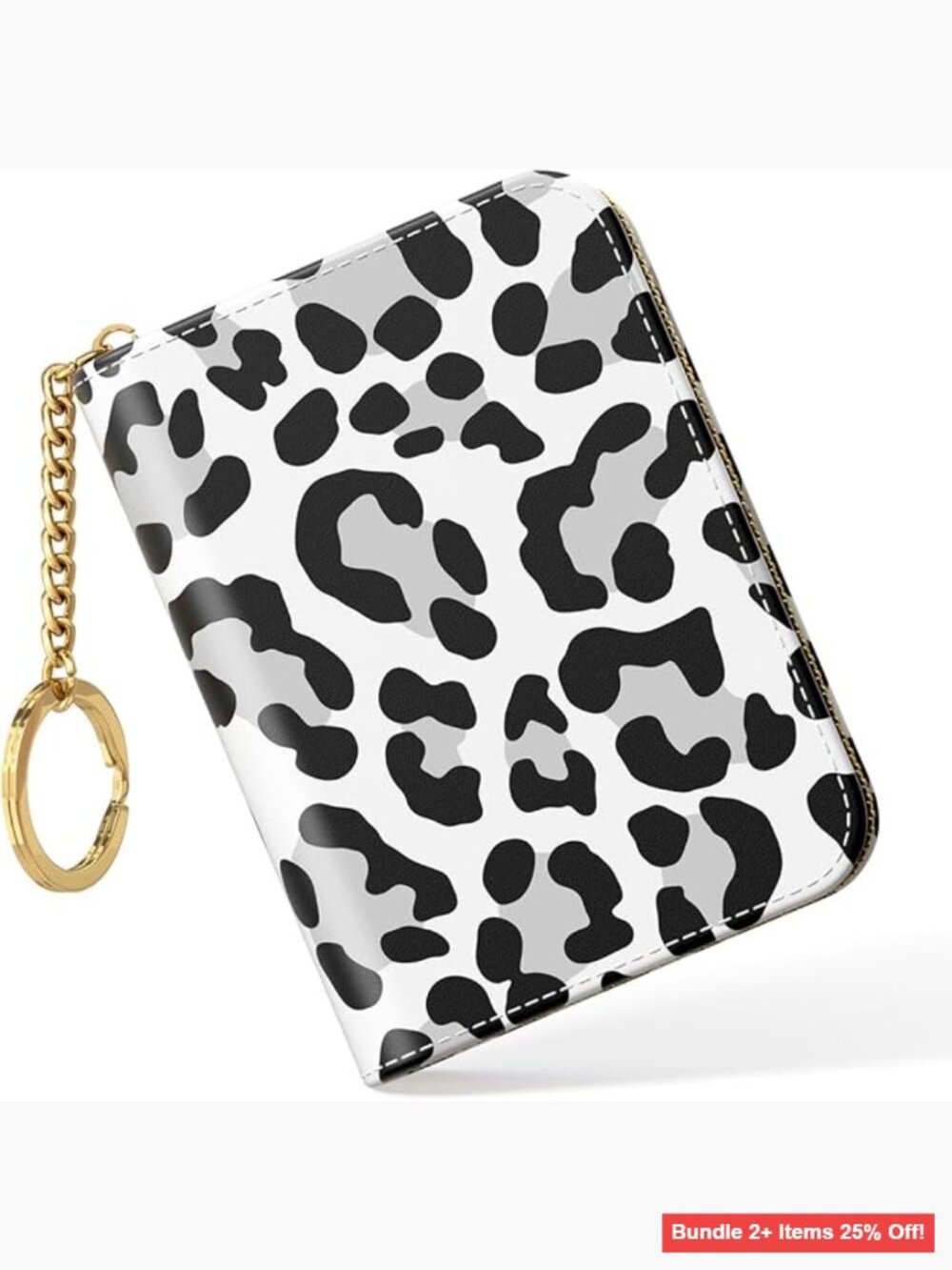 Slim RFID Blocking Leather Card Holder Wallet with Zipper Closure